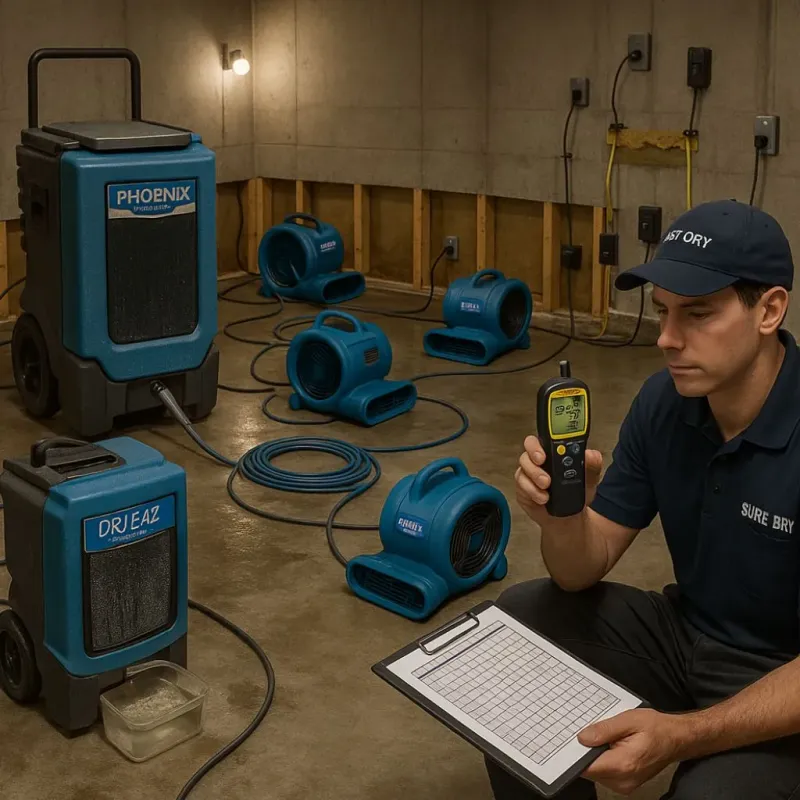 Structural Drying and Dehumidification process in Denver, PA